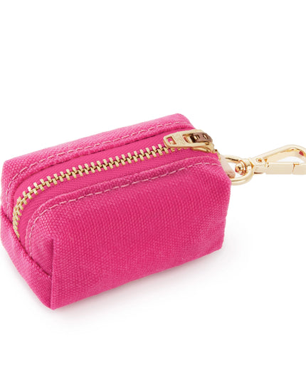 Hot Pink Waxed Canvas Poop Bag Dispenser
