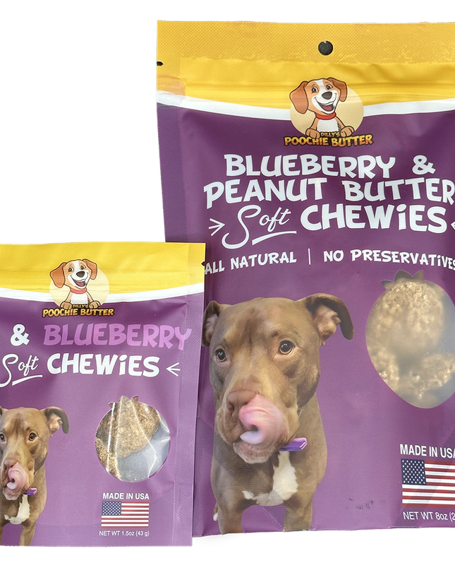 8oz Peanut Butter & Blueberry Soft Chewy Dog Treats: 8oz
