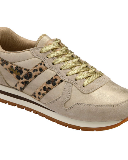 Gola Women's Daytona Blaze II Trainer Gold/Leopard/Dark Brown