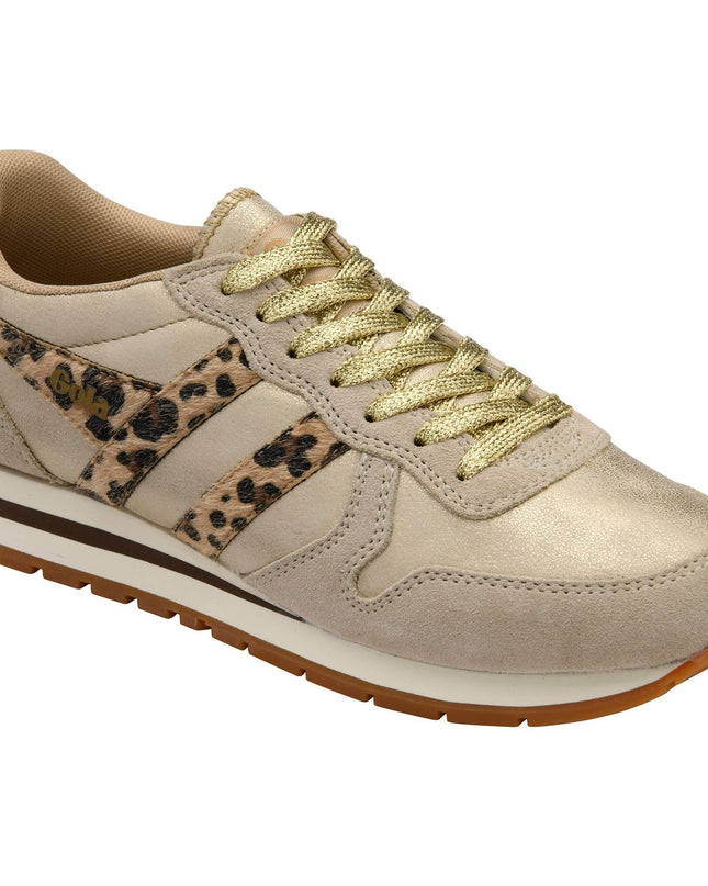 Gola Women's Daytona Blaze II Trainer Gold/Leopard/Dark Brown