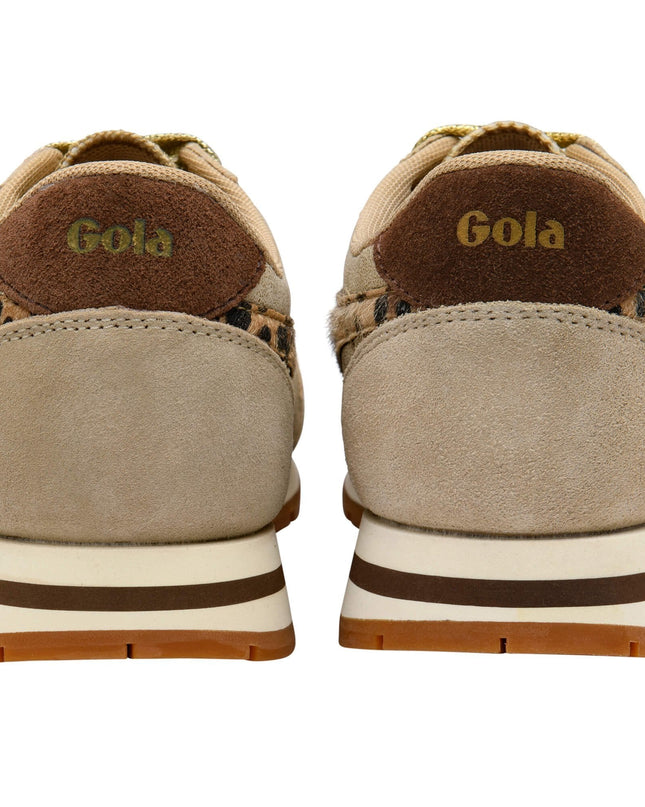 Gola Women's Daytona Blaze II Trainer Gold/Leopard/Dark Brown