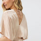 DRESS V-NECK VISCOSE SATEEN