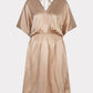 DRESS V-NECK VISCOSE SATEEN