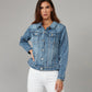 Gabriella Classic Denim Jacket Light Blue Distressed