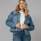 Gabriella Classic Denim Jacket Light Blue Distressed