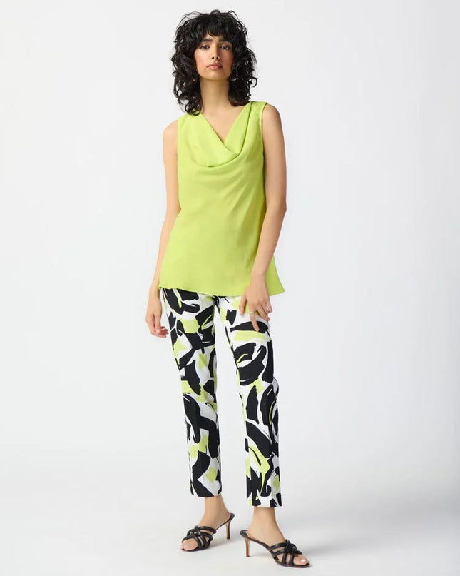 Joseph Ribkoff. Delicate woven gauze sleeveless top with draped cowl neck exudes confidence and chic appeal. Perfect for making a lasting impression. Mackinac Island clothing store