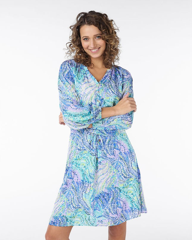 Dress Raglan Bayside Leaves Print
