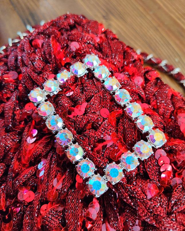 NANNA LAME, BURGUNDY LAME WINE SEQUINS LARGE