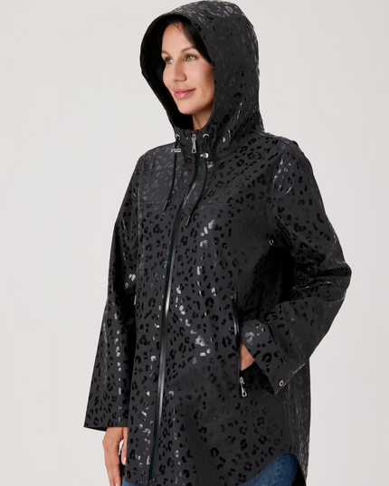 Cheeta Print Waterproof Rain Jacket