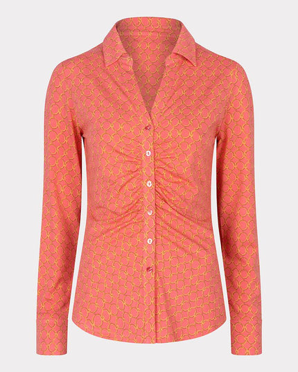 Blouse Gathering Chain Print