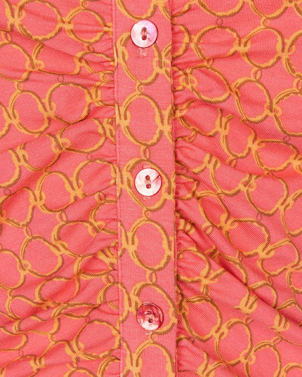 Blouse Gathering Chain Print