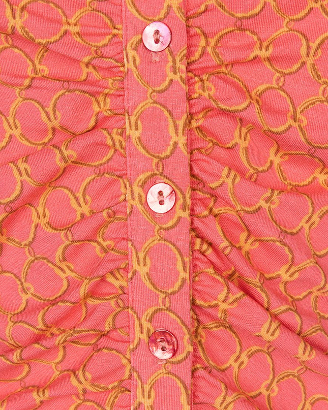 Blouse Gathering Chain Print