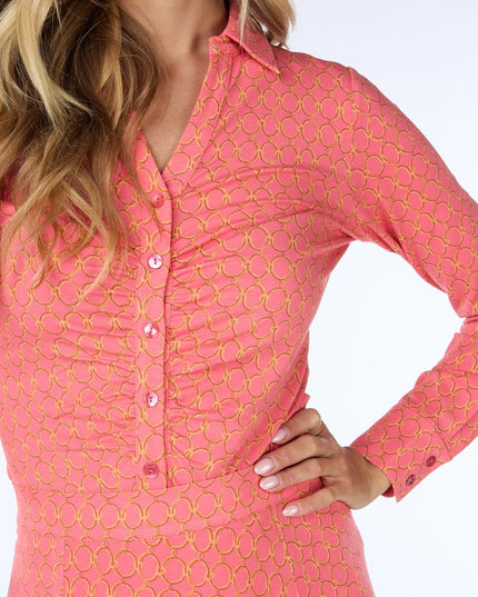 Blouse Gathering Chain Print