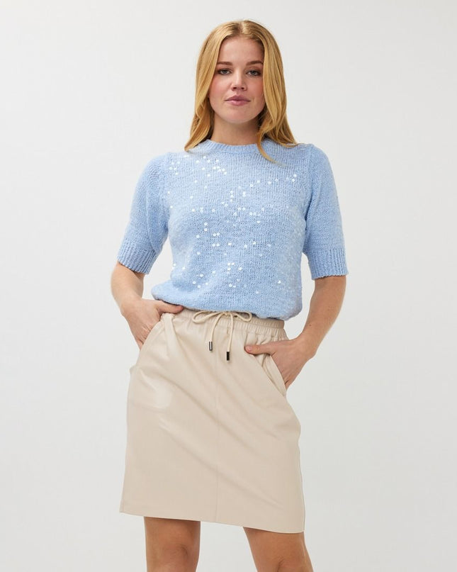 Blue Sequin Sweater Top