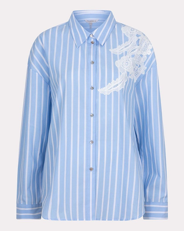 Blouse striped lace patch