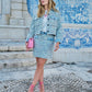 Skirt tweed jeans accent