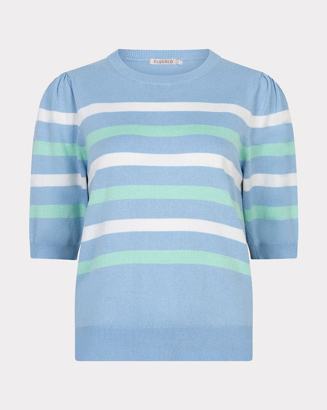 Sweater Puff Sleave Blue Stp