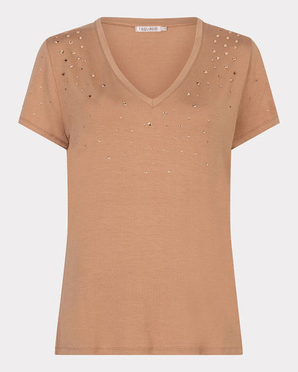 Embellished Tee Tan