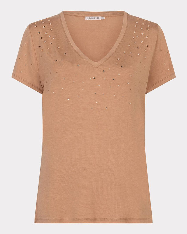 Embellished Tee Tan