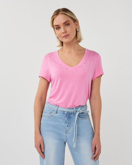 Embellished Tee Pink
