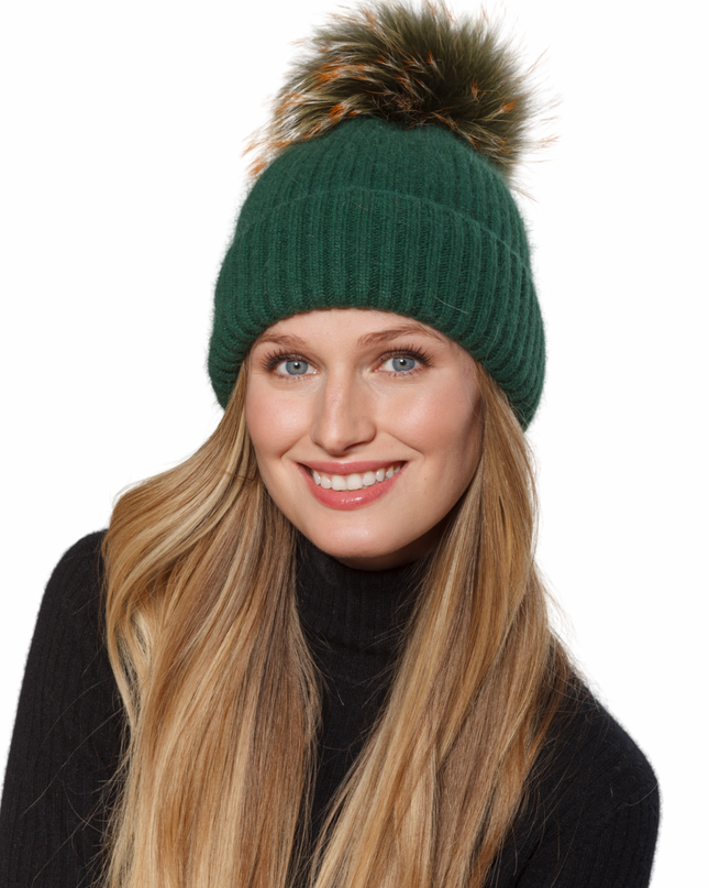 Pine Angora Blend with Fox Pom