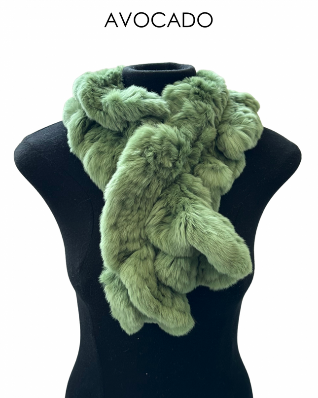Rex Rabbit Pull-Through Ruffle Scarf Avocado