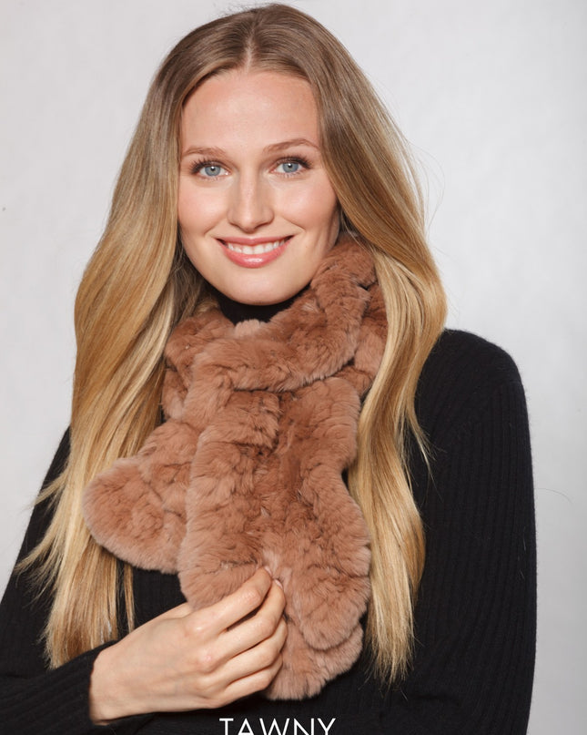 Rex Rabbit Pull-Through Ruffle Scarf Tawny