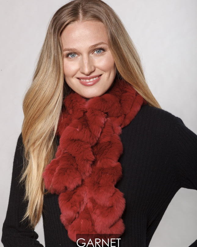 Rex Rabbit Pull-Through Ruffle Scarf Garnet