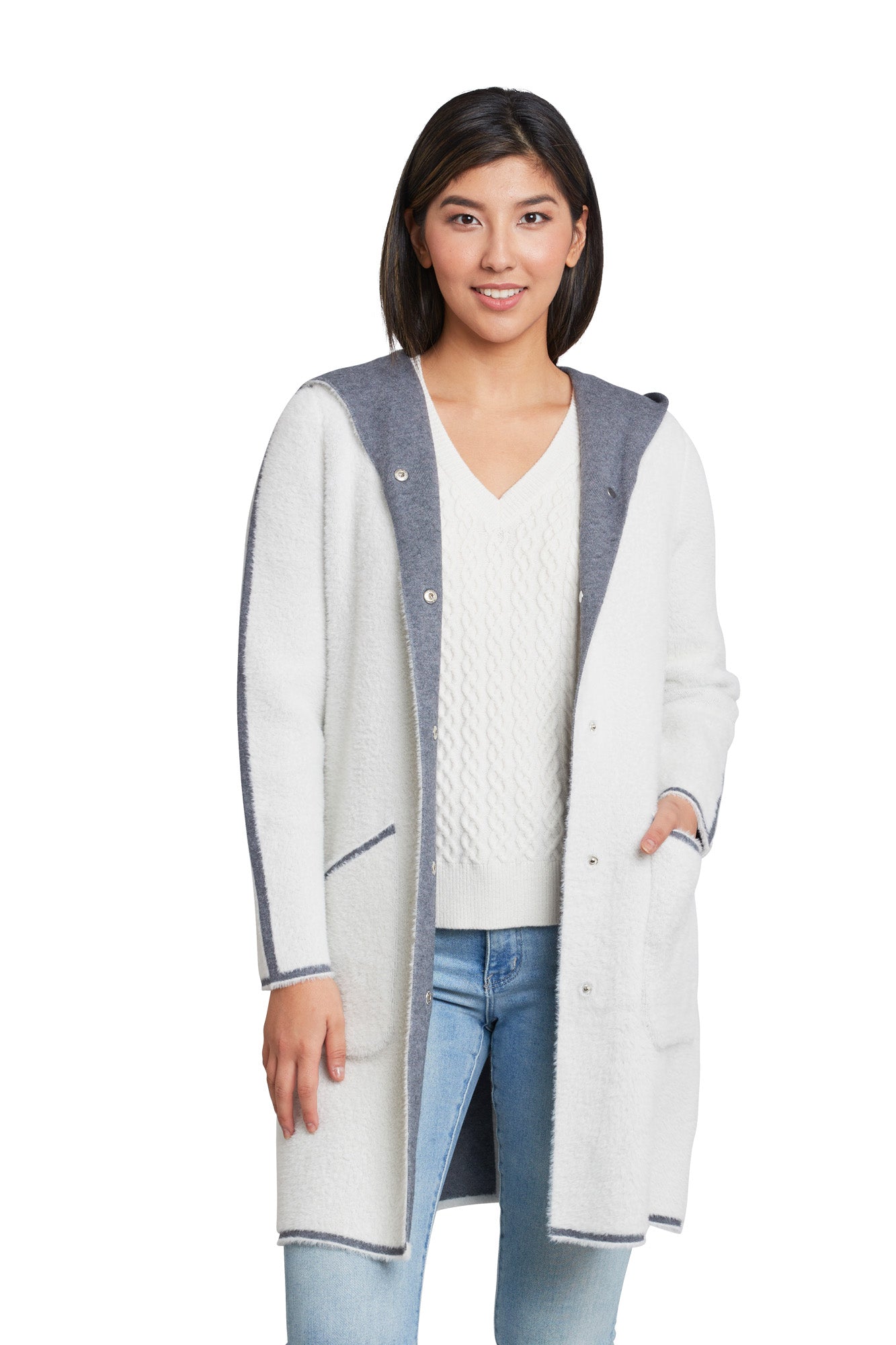 Reversable Hooded Cardigan