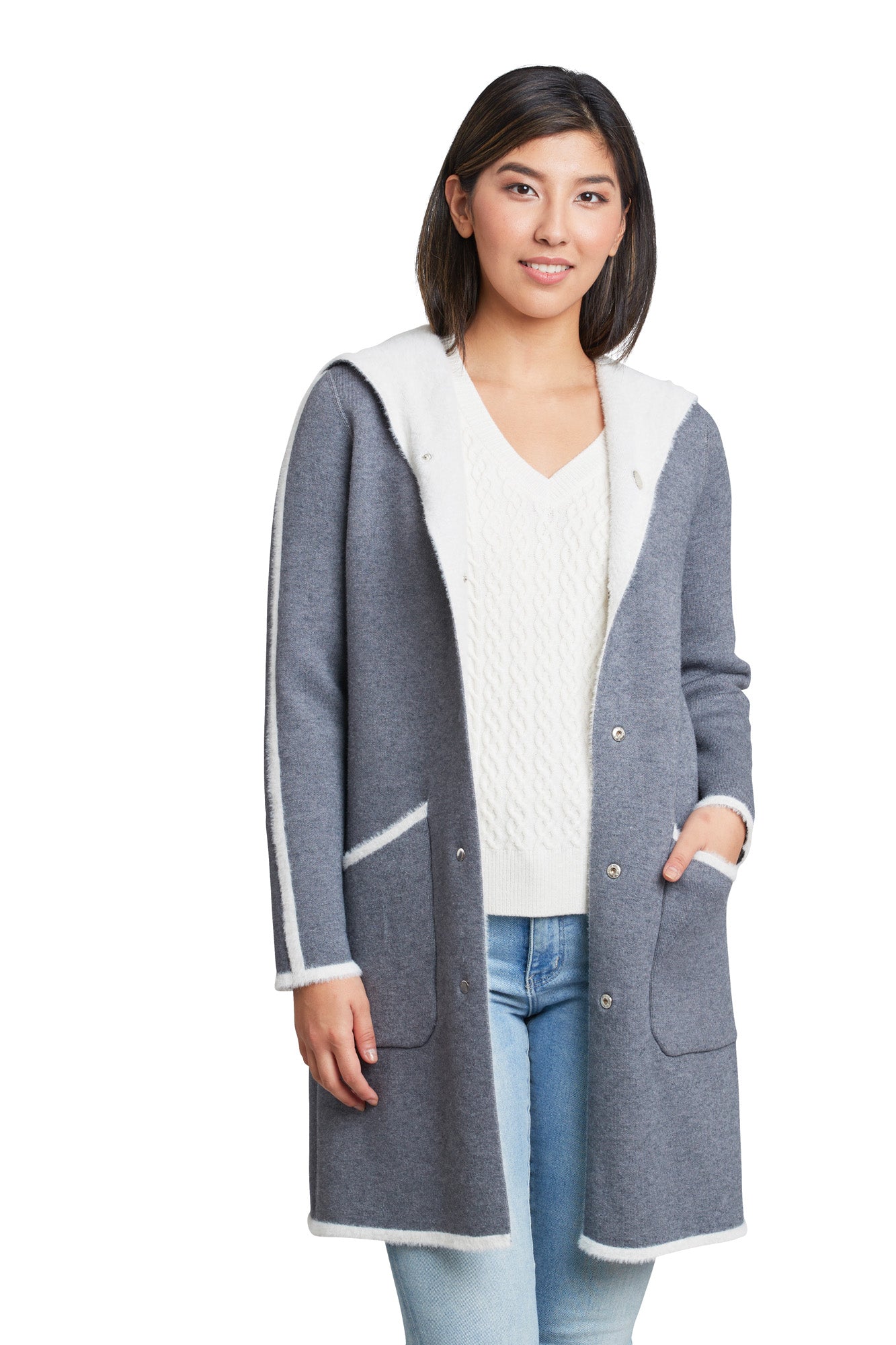 Reversable Hooded Cardigan