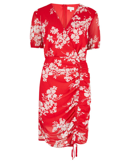 graphic floral ruch dress