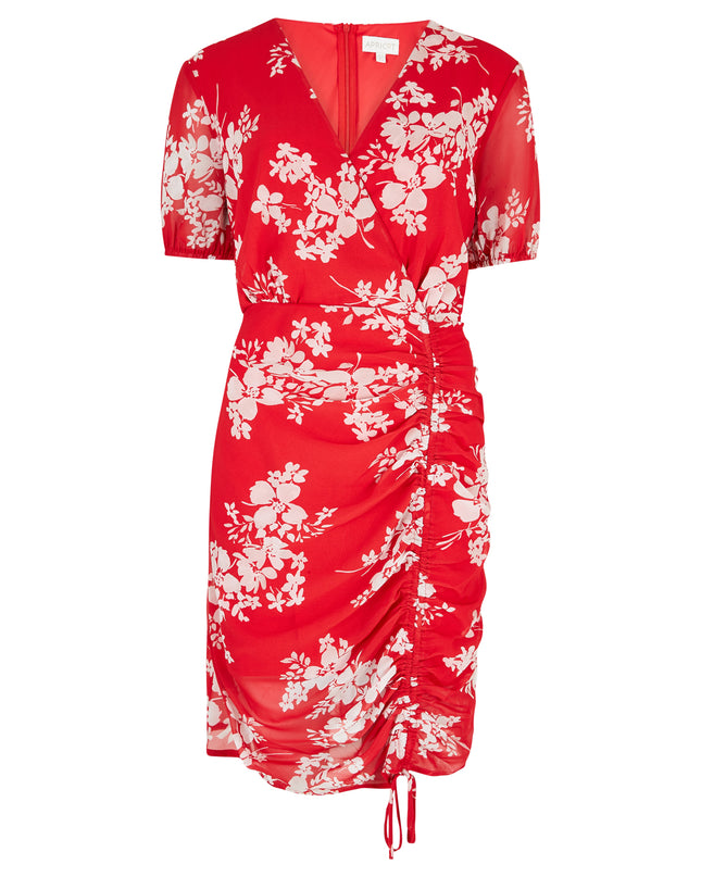 graphic floral ruch dress