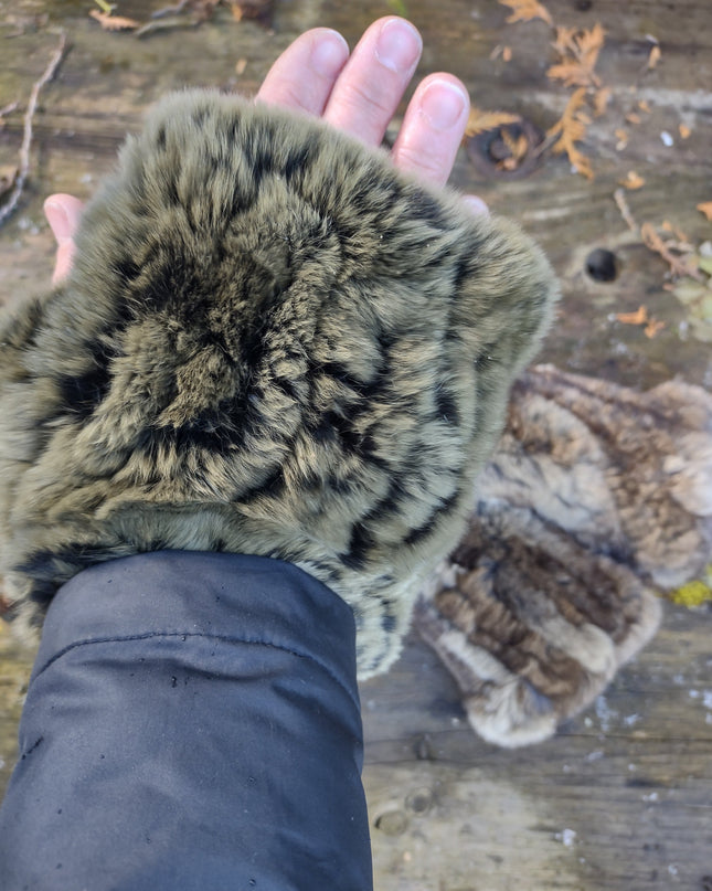 linda richards genuine mink finger less gloves