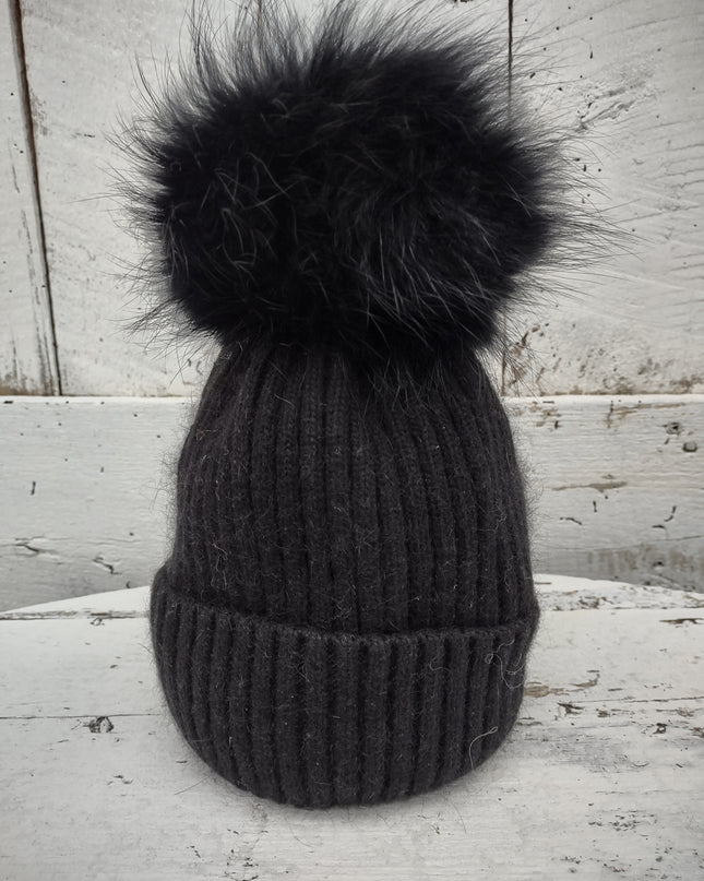 Pom Hat - Angora/Wool Blend