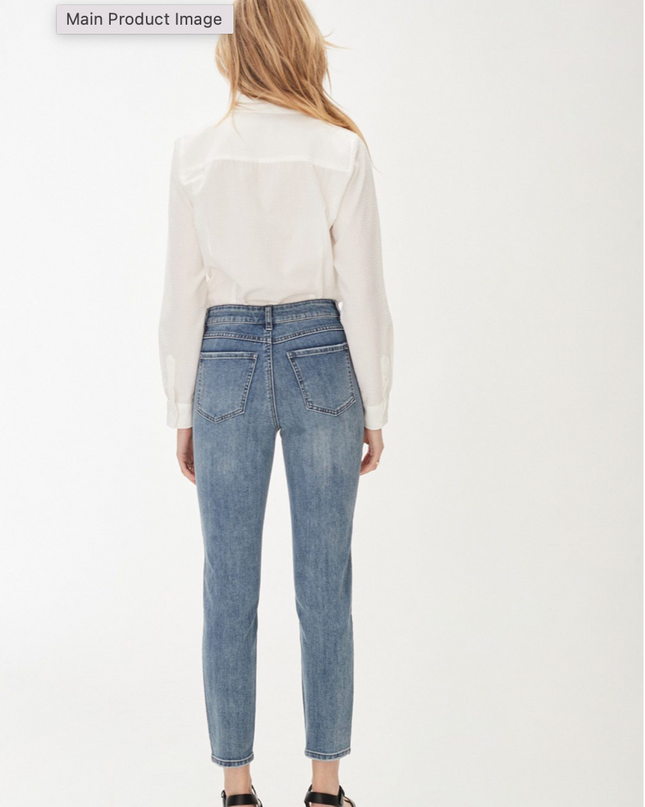 olivia slim straight ankle embroidered jeans