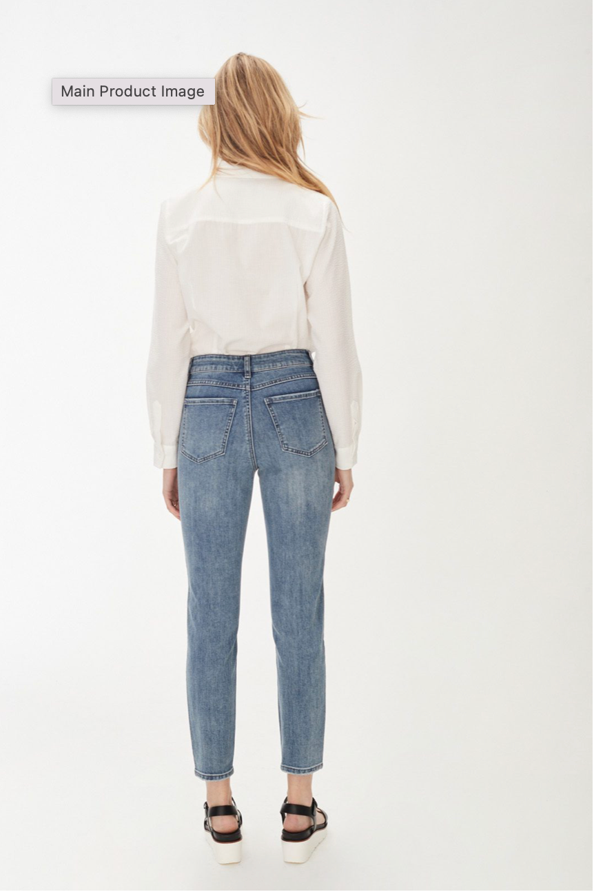 olivia slim straight ankle embroidered jeans