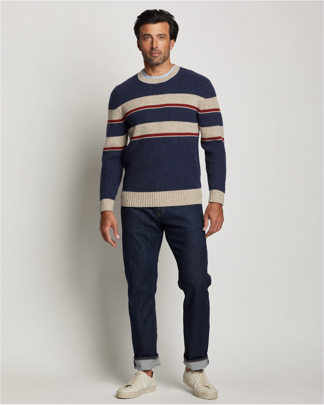 Pendleton men's crewneck merino wool sweater. At Rustic Chic Boutique Mackinac Island, Michigan.