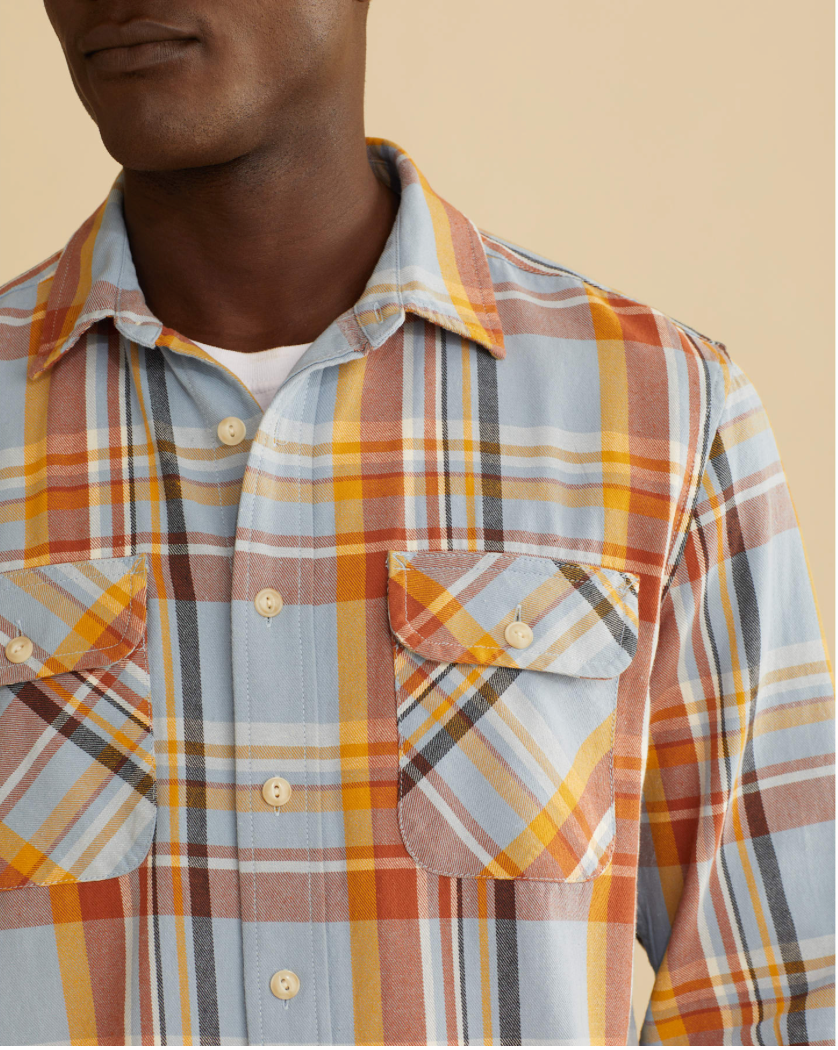 Pendleton Mens classic plaid button down. Shirttail and two-bias cut chest pockets. Summer plaid. Rustic Chic Boutique Mackinac Island, MI