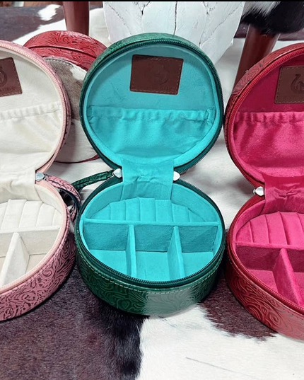 Cowhide Jewelry Box Red
