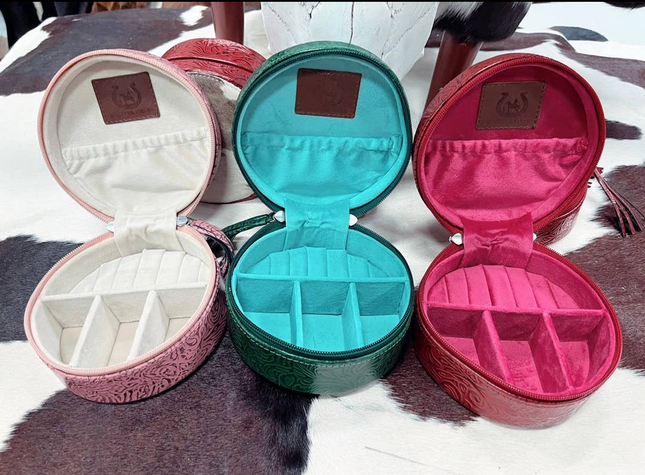 Cowhide Jewelry Box Red