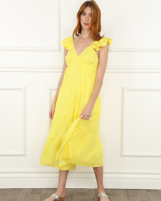 yellow midi dress